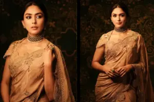 Golden saree fashion