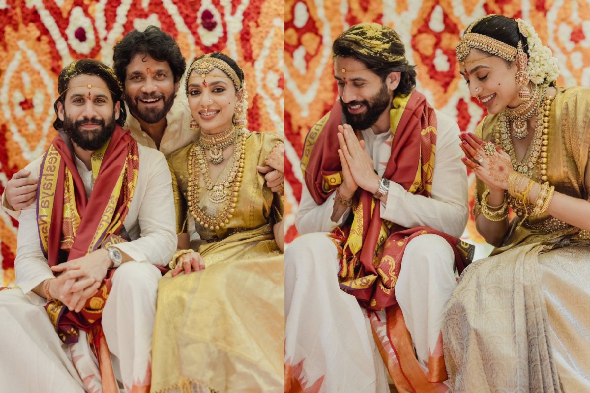 Naga Chaitanya wedding: First Pics Of Sobhita Dhulipala As Bride And Naga Chaitanya As Groom Unveiled